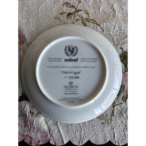 UNICEF Heinrich Collector Plate "Child of Egypt" 202/24,500 - Picture 5 of 6